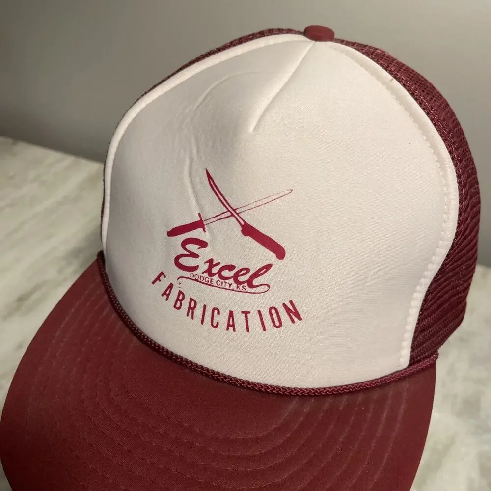 Excel Fabrication Trucker SnapBack Cap Maroon OS Adjustable Nissin